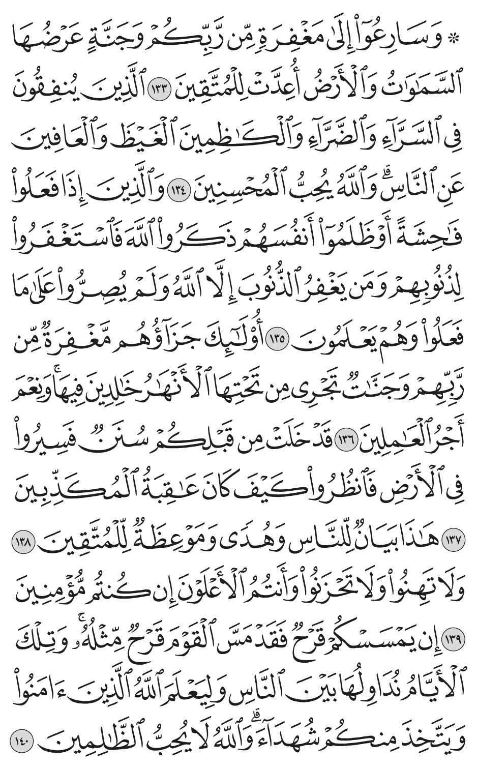 إن يمسسكم قرح فقد مس القوم قرح مثله وتلك الأيام نداولها بين الناس وليعلم الله الذين آمنوا ويتخذ منكم شهدآء والله لا يحب الظالمين 