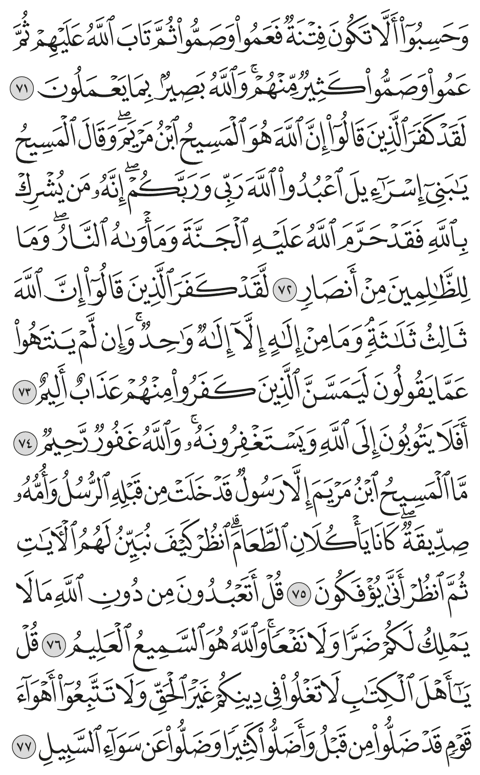 ما المسيح ابن مريم إلا رسول قد خلت من قبله الرسل وأمه صديقة كانا يأكلان الطعام انظر كيف نبين لهم الآيات ثم انظر أنى يؤفكون 