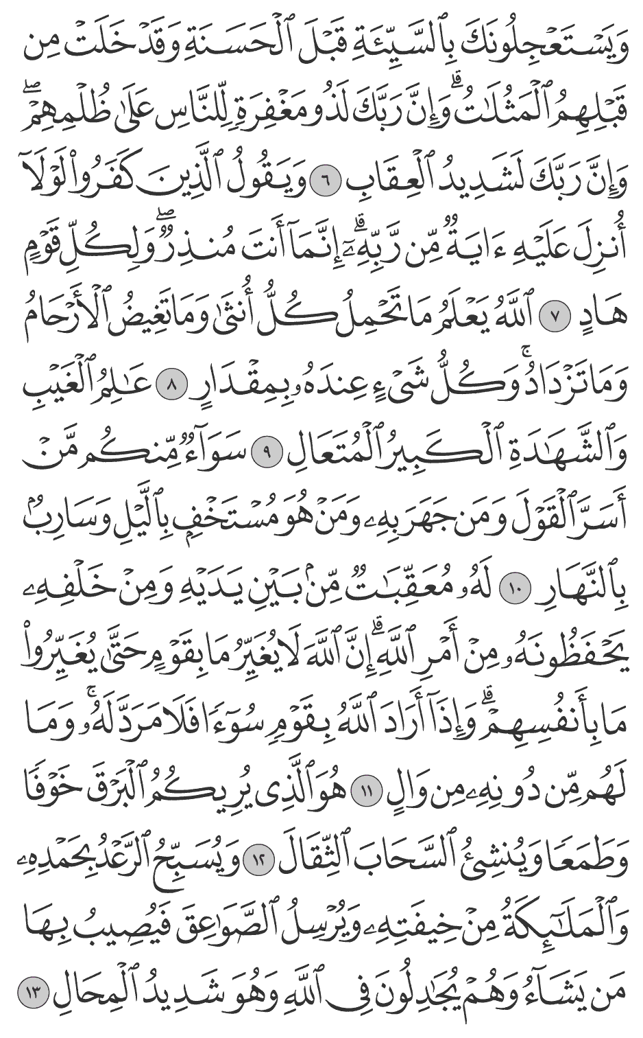 له معقبات من بين يديه ومن خلفه يحفظونه من أمر الله إن الله لا يغير ما بقوم حتى يغيروا ما بأنفسهم وإذا أراد الله بقوم سوءا فلا مرد له وما لهم من دونه من وال 