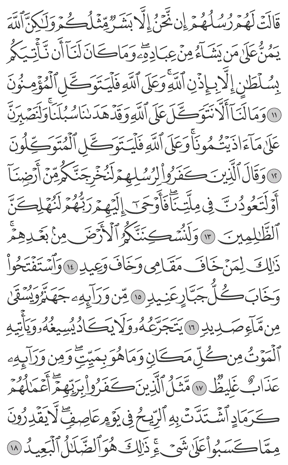 مثل الذين كفروا بربهم أعمالهم كرماد اشتدت به الريح في يوم عاصف لا يقدرون مما كسبوا على شيء ذلك هو الضلال البعيد 