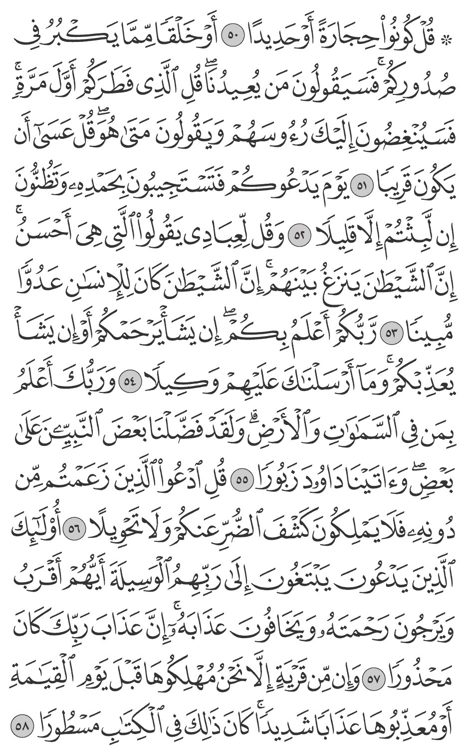 قل ادعوا الذين زعمتم من دونه فلا يملكون كشف الضر عنكم ولا تحويلا 