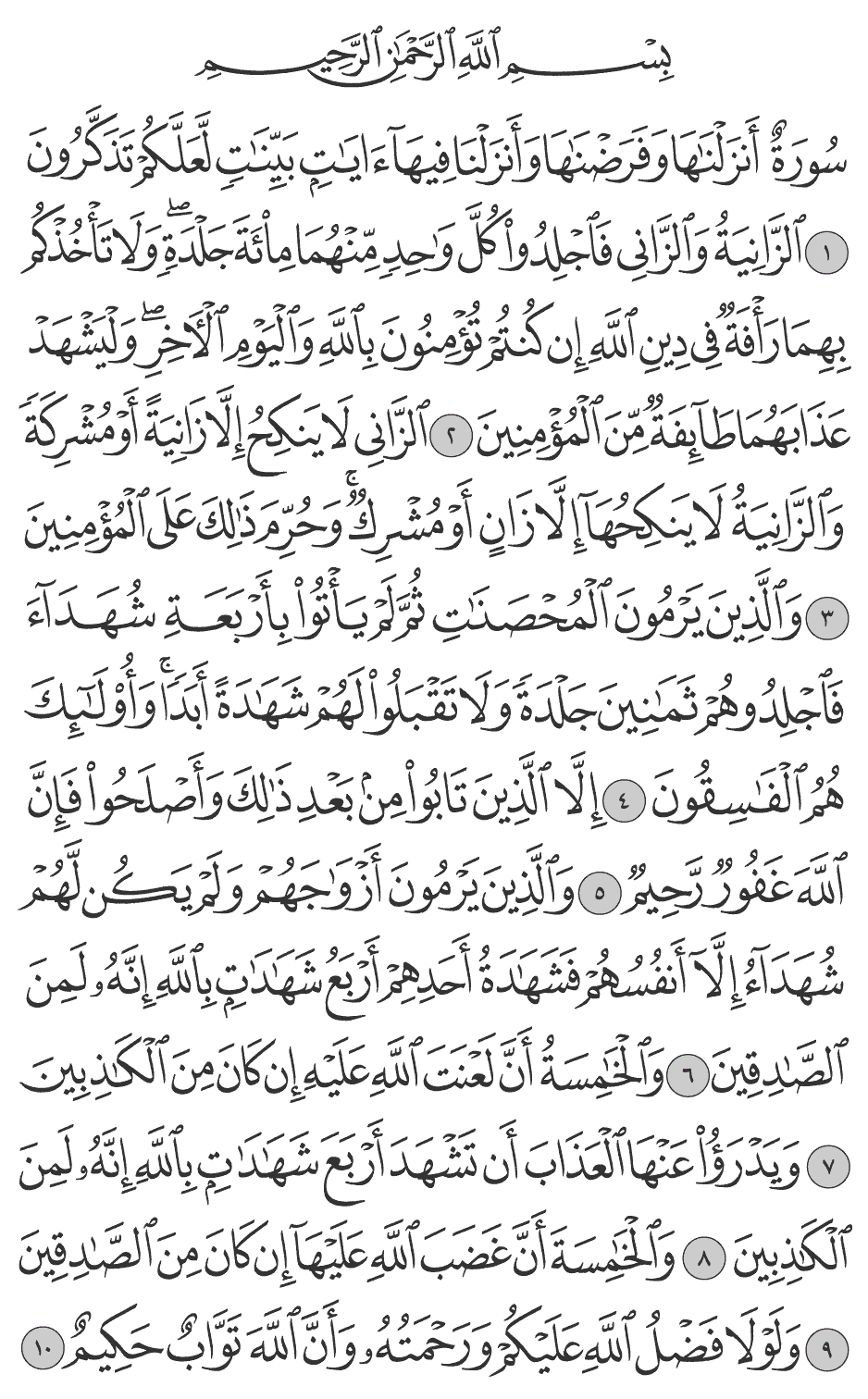 الزانية والزاني فاجلدوا كل واحد منهما مئة جلدة ولا تأخذكم بهما رأفة في دين الله إن كنتم تؤمنون بالله واليوم الآخر وليشهد عذابهما طآئفة من المؤمنين 