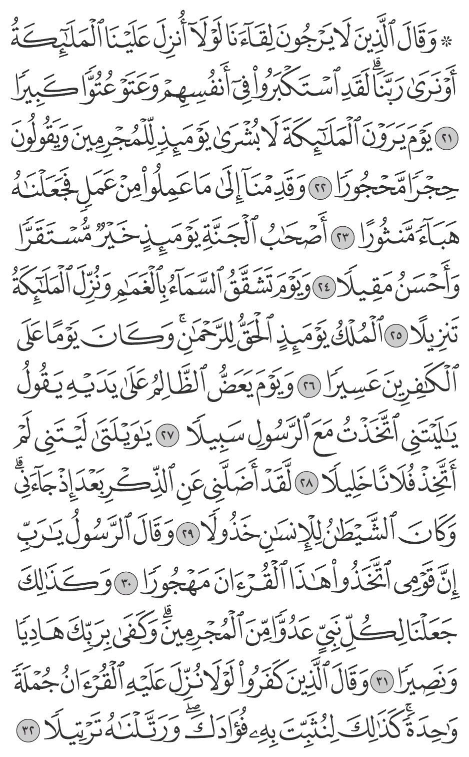 وقال الذين لا يرجون لقآءنا لولا أنزل علينا الملائكة أو نرى ربنا لقد استكبروا في أنفسهم وعتوا عتوا كبيرا 