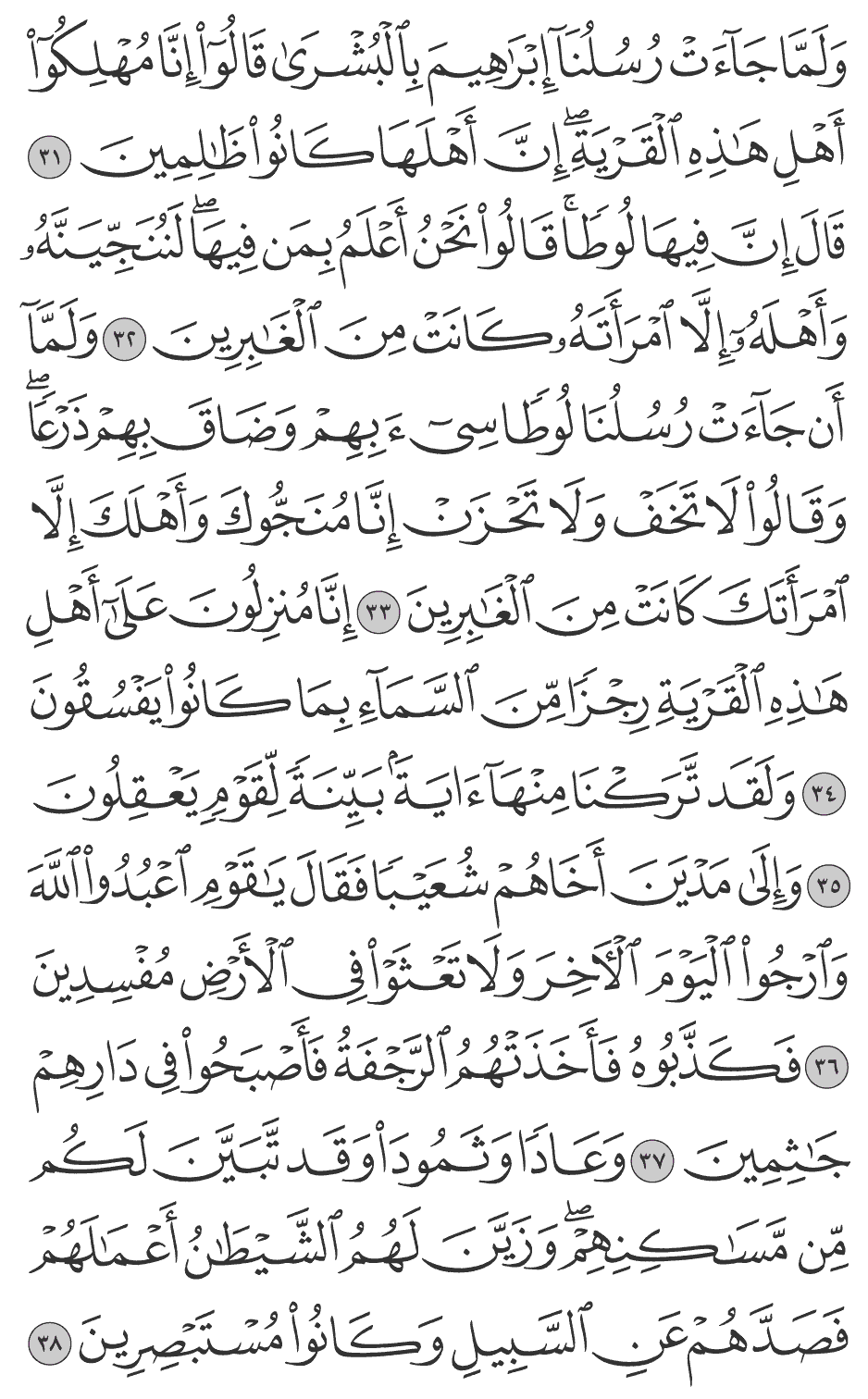 ولمآ أن جآءت رسلنا لوطا سيء بهم وضاق بهم ذرعا وقالوا لا تخف ولا تحزن إنا منجوك وأهلك إلا امرأتك كانت من الغابرين 