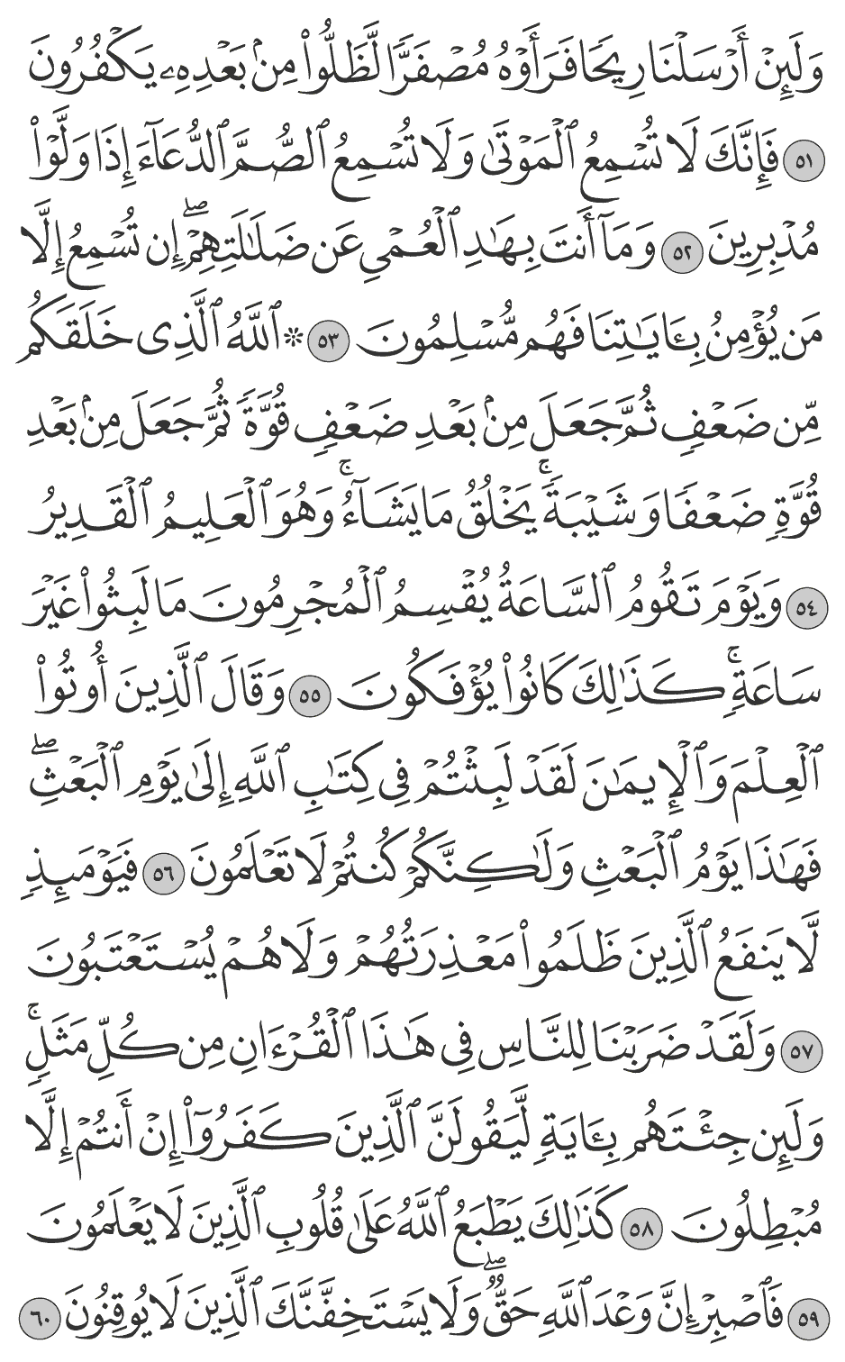 وقال الذين أوتوا العلم والإيمان لقد لبثتم في كتاب الله إلى يوم البعث فهـذا يوم البعث ولـكنكم كنتم لا تعلمون 