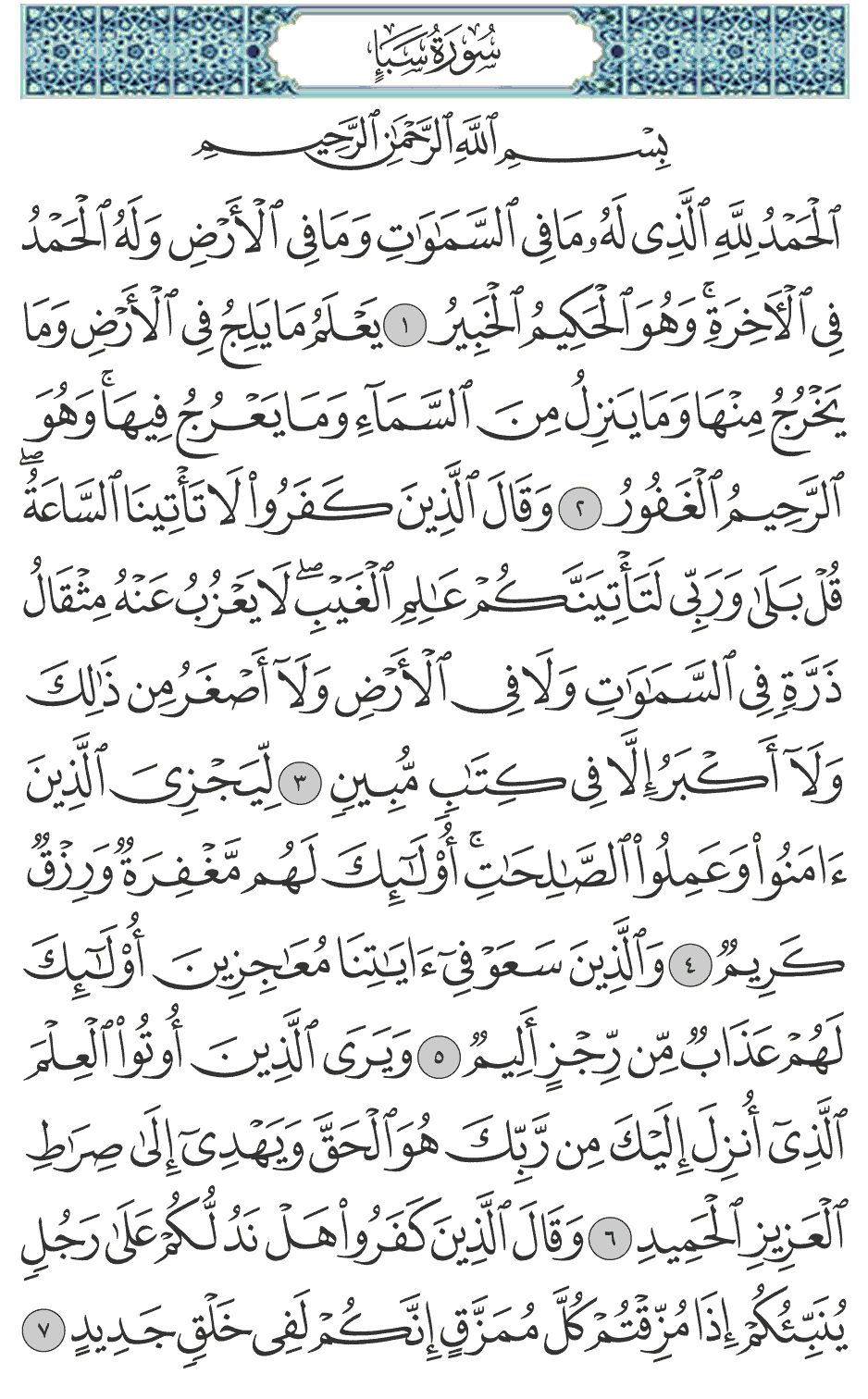 الحمد لله الذي له ما في السماوات وما في الأرض وله الحمد في الآخرة وهو الحكيم الخبير 