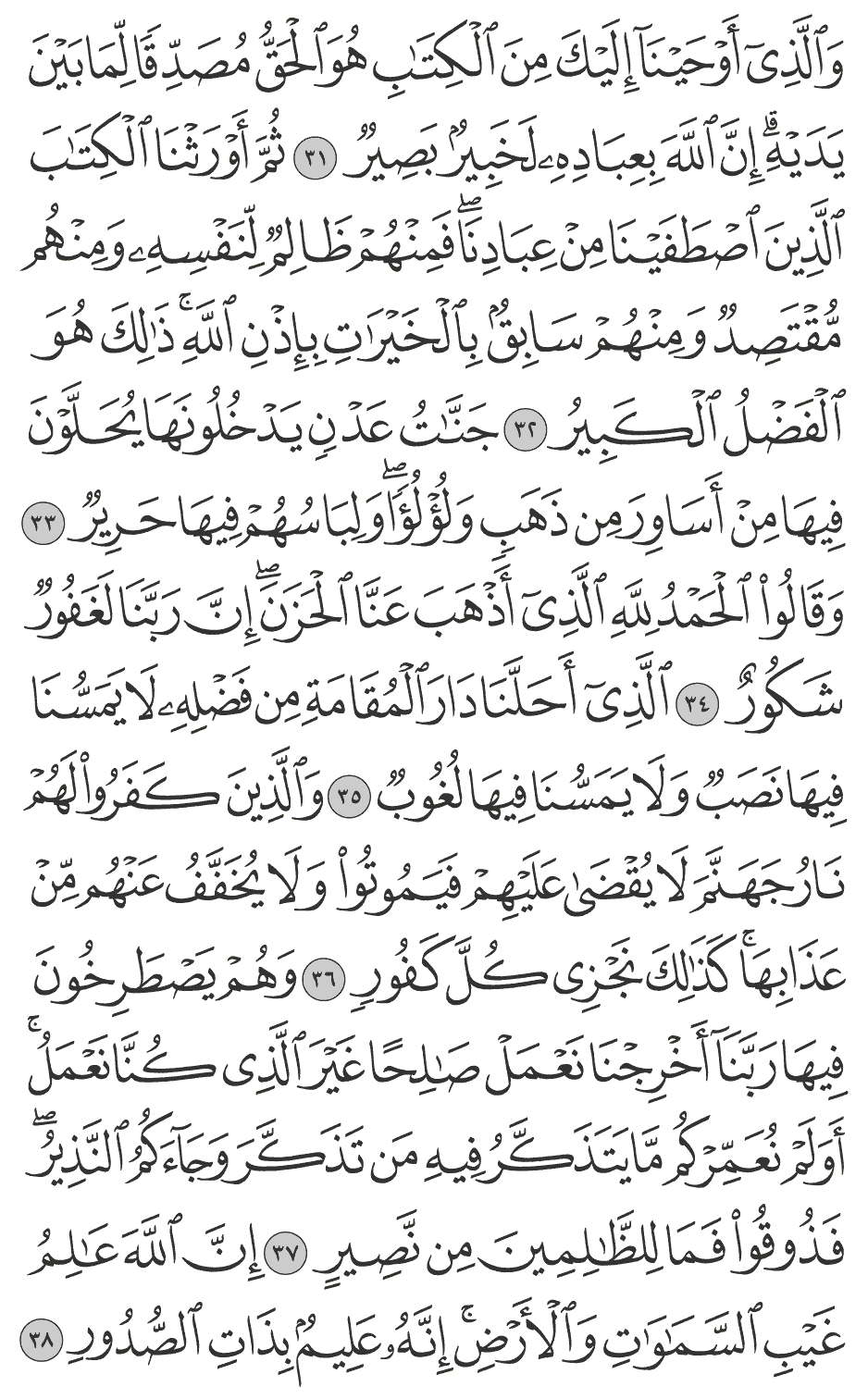 والذين كفروا لهم نار جهنم لا يقضى عليهم فيموتوا ولا يخفف عنهم من عذابها كذلك نجزي كل كفور 