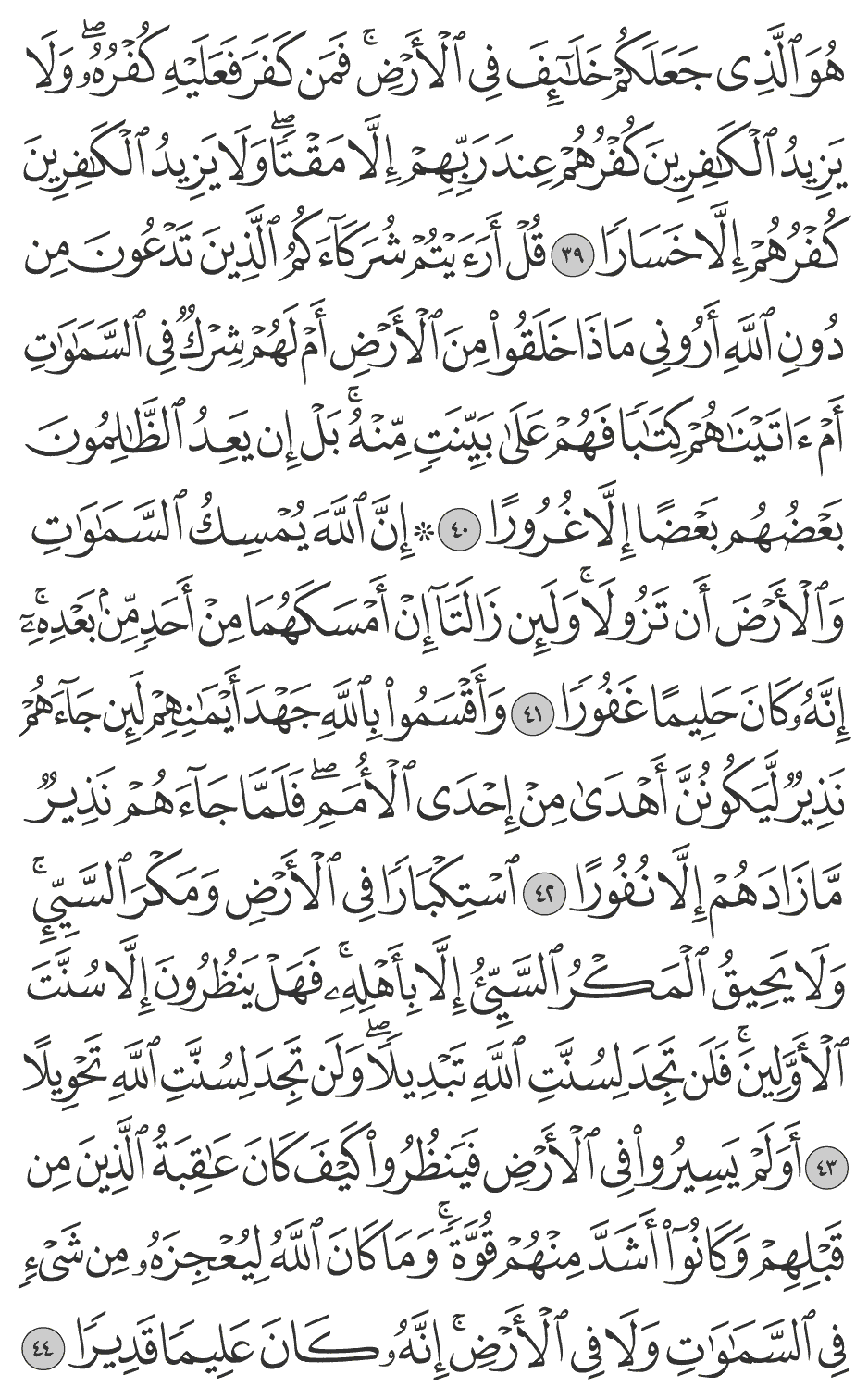 إن الله يمسك السماوات والأرض أن تزولا ولئن زالتآ إن أمسكهما من أحد من بعده إنه كان حليما غفورا 