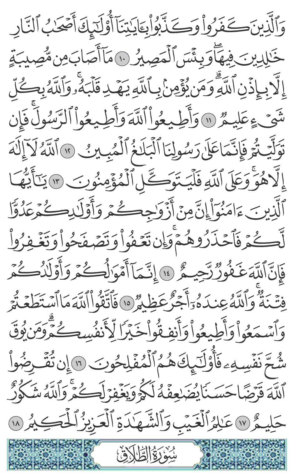 عالم الغيب والشهادة العزيز الحكيم 