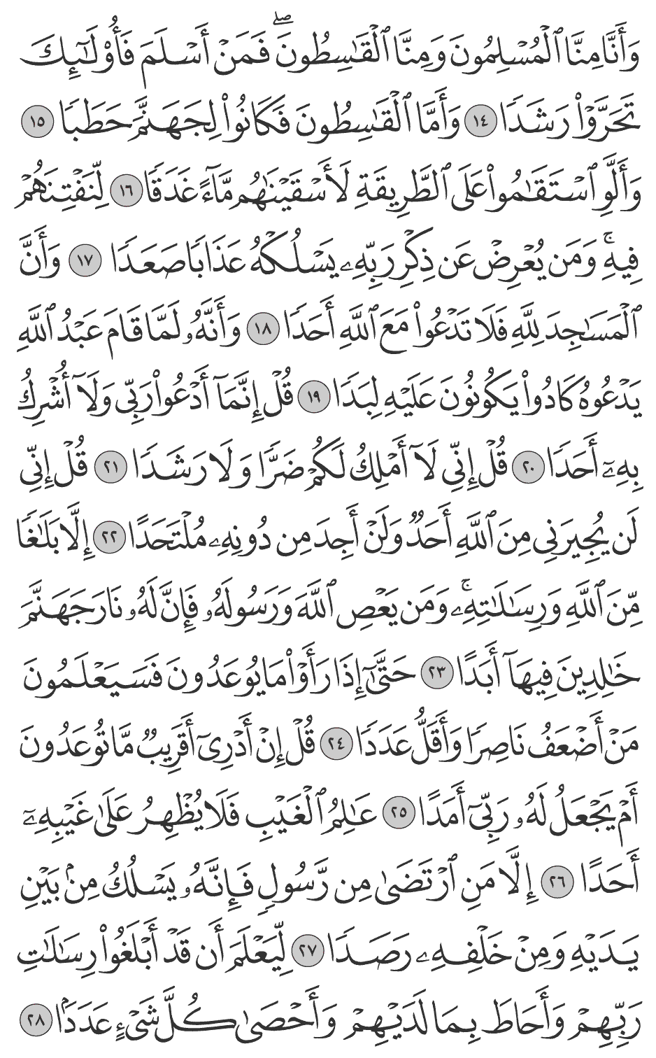 إلا بلاغا من الله ورسالاته ومن يعص الله ورسوله فإن له نار جهنم خالدين فيهآ أبدا 